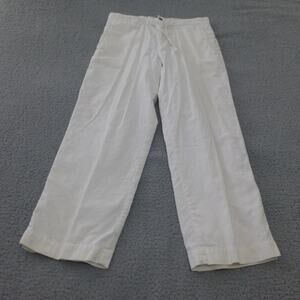 Paradise Shores Pants Mens 34x30 Linen Cotton White Beach Drawstring Casual